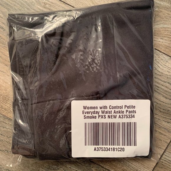 NWT WOMEN WITH CONTROL EVERYDAY WAIST ANKLE PANTS SMOKE (GRAY) PXS (PETITE XS) - Picture 5 of 7